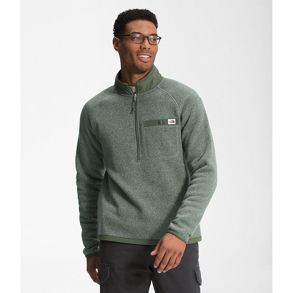 The North Face Gordon Lyons ¼ Zip Ανδρικα Μπουφάν Fleece - Πρασινο (MIHR63450)